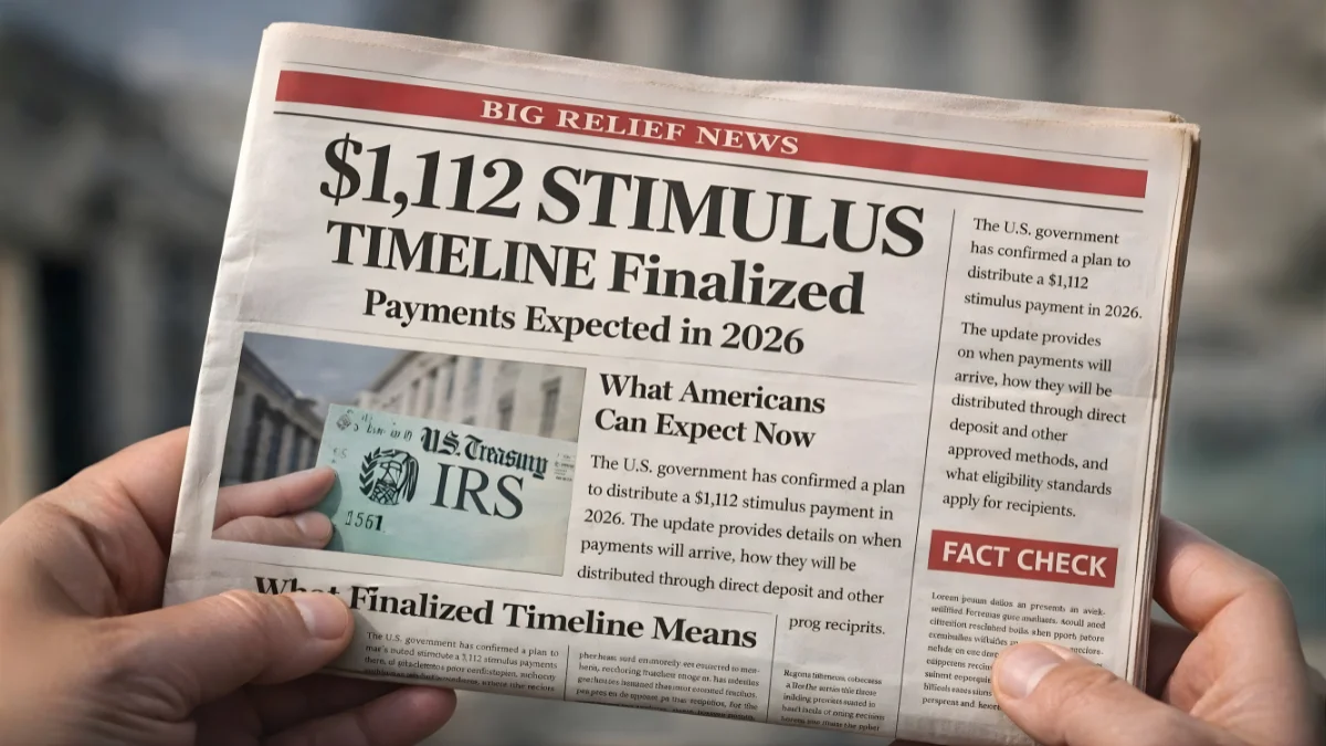 $1,112 Stimulus Timeline Finalized for 2026