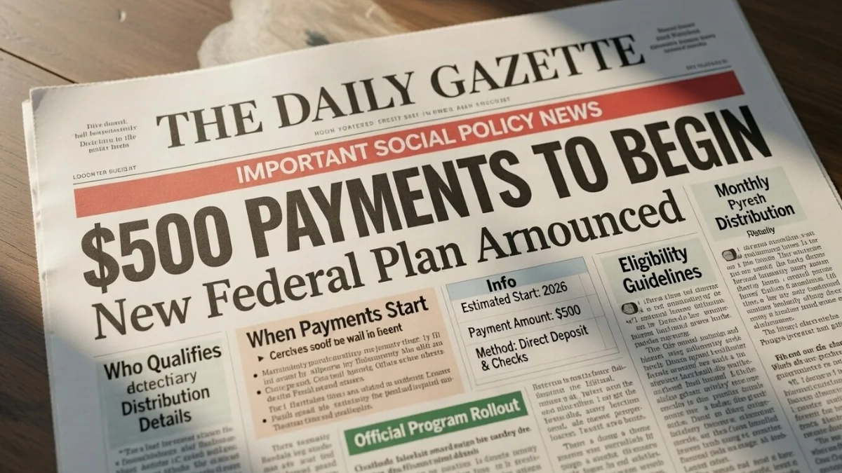 $500 Payments to Begin Under New Plan